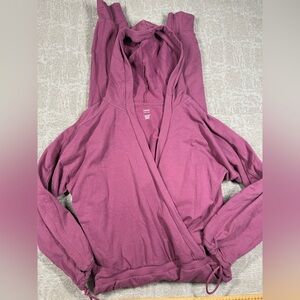 Nama Enlighten Soft Fleece Wrap Jogger Jumpsuit Pink Long Sleeve Size Large